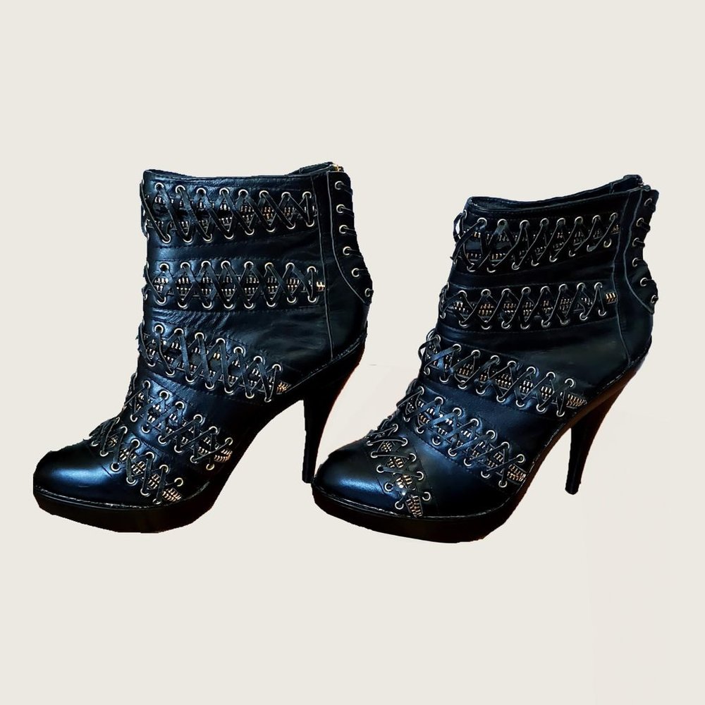 Jeffrey Campbell Leather Stiletto Boots - Picture 5 of 10